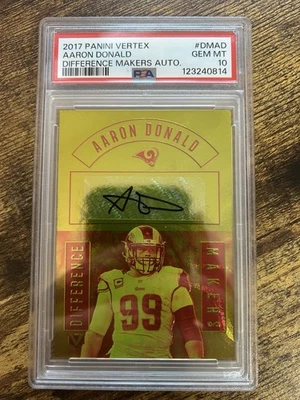 2017 Panini Vertex - Difference Makers Aaron Donald #DM-AD /49 Auto Pop 2 - Image 1 of 2