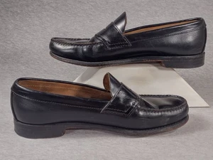 G.H. Bass Penny Loafers Dress Shoes Mens 10 D Black Leather 038C3111 - Picture 1 of 13