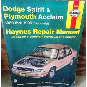 Manual de reparación Haynes 30060 (1779) Dodge Spirit, Plymouth Acclaim 1989-1995 - Imagen 1 de 13
