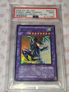 2005 Yu-Gi-Oh! Elemental Hero Tempest EEN-EN034 1st Edition PSA 9 Ultra Rare - Picture 1 of 2