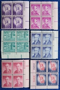 *US Mint Plate Blocks by WB. Lot of 6 MNH Scott 1035 1036 1037 1038 1040 1041 - Picture 1 of 2