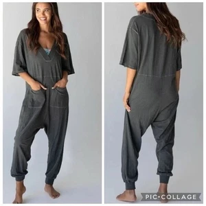 Natural Life Charlie Jumpsuit Size M Pockets Relaxed Harem Grunge Lagenlook Boho - Picture 1 of 11