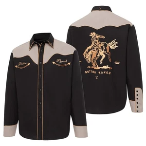 Stars & Stripes Herren Westernhemd YELLOWSTONE »Cowboy« Schwarz Grau - Bild 1 von 3