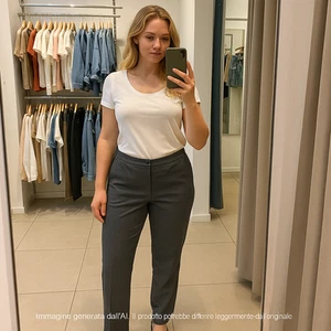 Pantalone Da Donna Taglia M Medium Gamba Affusolata Grigio Classico Business - Imagen 1 de 9