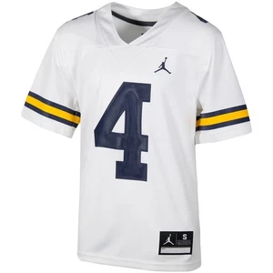Michigan Wolverines Jordan DRY FIT Football [AO9923-100] #4 WHITE YOUTH Trikot - Bild 1 von 3