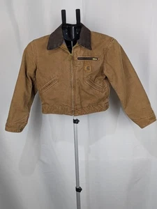 Carhartt Detroit marrone pile coperta foderata cappotto giacca YYJ97 giovane taglia 8 - Foto 1 di 11