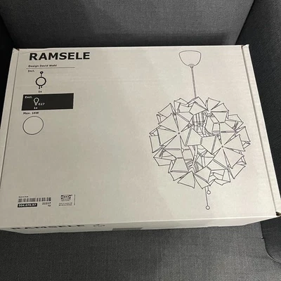 Brand New IKEA RAMSELE Pendant Transforming Lamp Geometric White 43 cm 17" - Image 1 of 4