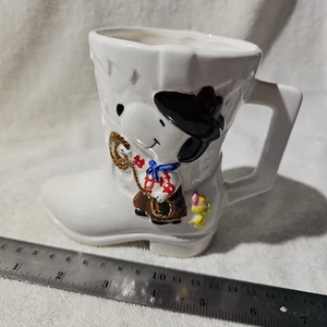 80s Determined Snoopy Western Boots Planter Ceramic Vintage - Picture 1 of 6