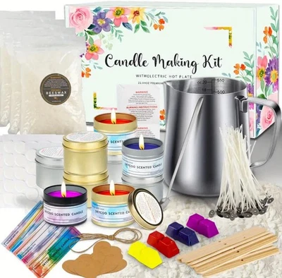 Complete beeswax candle making kit. DIY candle Supplies For Kids And Adult. Gift - Image 1 of 4