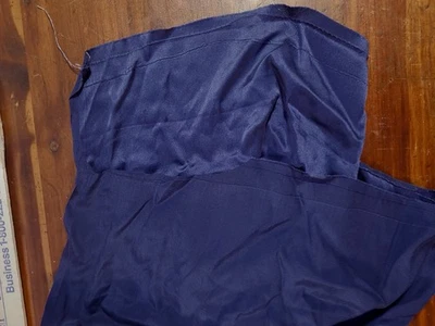 6 Yards Navy Blue Natural Silk Satin Charmeuse Fabric Vintage Silk For Gown - Image 1 of 4