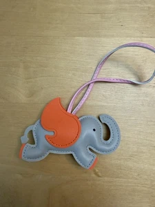 Elephant Bag Key Chain Purse Charm Handbag Charm Cute Animal Grey & Orange - Picture 1 of 3
