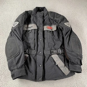 First Gear Motorcycle Jacket Womens Medium M Black Kilimanjaro Full Zip Padded - Picture 1 of 18
