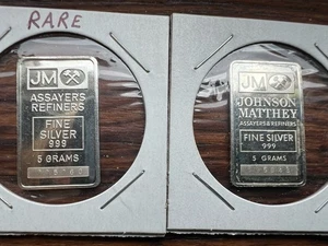 JM Johnson Matthey 999 Feinsilber 2 - 5 Gramm Mini Barren RAR - Bild 1 von 14