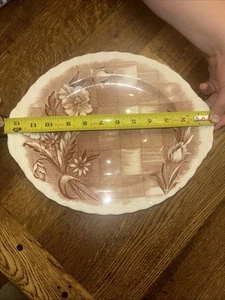 Grindley Trellis Pink Serving Platter, 12 1/2"  (B72) - Picture 1 of 2