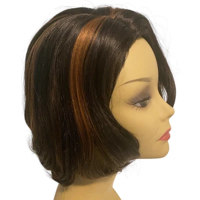 Side Part Bob Synthetic Wig Mid Length Brown Copper for Women Avg Size NWT - Image 1 of 4
