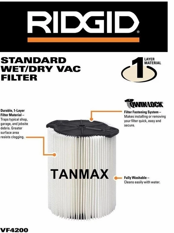 NEW VF4000 RIDGID (ONE) Wet/Dry Vacuum Filters for Select RIDGID - Image 1 of 1