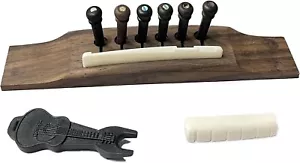 6 String Acoustic Guitar Bridge Bone Bridge Saddle and Nut, Rosewood Acoustic Gu - Picture 1 of 6
