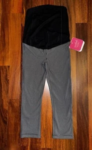 ISABEL MATERNITY Grey Active Capri Pant + Crossover Panel ~ Over the Belly ~ XS - Picture 1 of 6