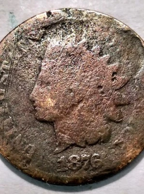 1876 Indian Head Cent Penny 1C - G/VG - #12203 - Image 1 of 4