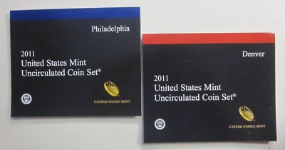2011 US Mint Uncirculated P and D Mint Sets Original Government Packaging - Image 1 of 3