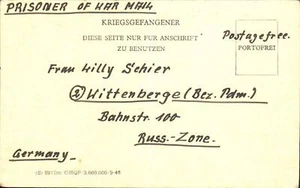 (Y3768) KGF Feldpost Lager Nr. 2782 nach Wittenberg, russ. Zone - Bild 1 von 2