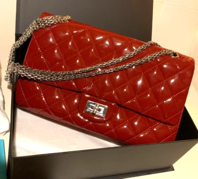 10K - Chanel Classic Flap, Quilted Double Flap Patent, Reissue 227 Flap Bag - Image 1 of 4