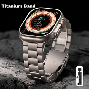 Bracelet bracelet titane pour Apple Watch Ultra 2/1 10 9 8 7 6 5 4 46/45/49 mm - Photo 1 sur 16