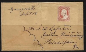 US 1850 Sc 11 ORANGE BROWN TYPE II PEN CANCEL ON COVER GARYVILLE TO - Picture 1 of 2