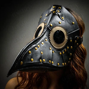 NEW Halloween Scary Plague Doctor Masquerade Steampunk Long Nose Mask Costume - Picture 1 of 11