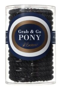 L. Erickson Grab and Go Pony Tube Hair Ties in Black - NEW - 15 Total