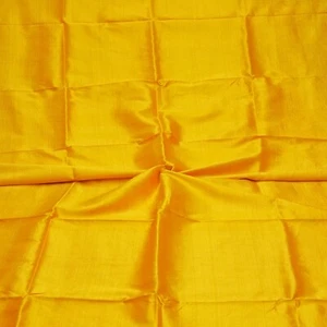 Vintage Orange 100% Pure Silk Handloom Sari Remnant 4YD Craft Fabric Silk Scrap - Picture 1 of 4