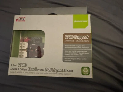 IOGEAR 2 Port RAID eSATA 3.0 gb/s Dual Profile PCI-Express Card GICe702S3R5 - Image 1 of 3