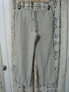 TALBOTS PETITES IRISH LINEN WOMEN 4 (28x27) BROWN PANTS-9.5" RISE-STRAIGHT-EUC - Picture 1 of 8