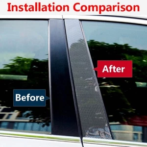 Fenster Tür Säule Pfosten Aufkleber Blende Carbon Schwarz passend für Range Rover L322 02-12 - Bild 1 von 13