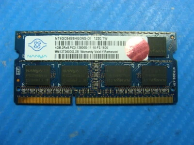 Dell M17x R4 Nanya 4GB 2Rx8 PC3-12800S SO-DIMM Memory RAM NT4GC64B8HG0NS-DI #3 - Image 1 of 2