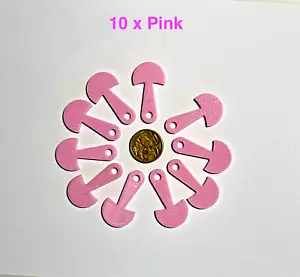 10 x Pink Removable Shopping Trolley Token - Picture 1 of 2