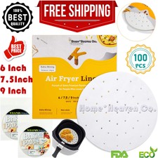 100pc 9 Inch Non Stick Perforated Parchment Paper Liners For Steaming Air Fryer 