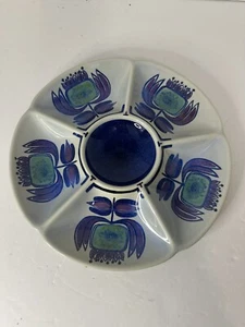 Royal Copenhagen Aluminia Divided flower Relish Plate Berte Jessen 215/1802 - Picture 1 of 3