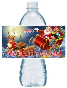 20 PEGATINAS DE CUMPLEAÑOS FIESTA DE NAVIDAD FAVORES BOTELLA DE AGUA ETIQUETAS - Imagen 1 de 1