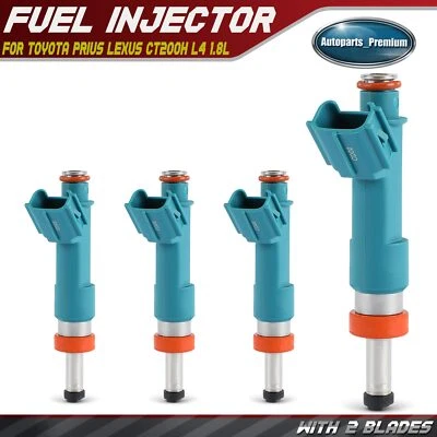 Inyector de combustible 4 piezas para Toyota Prius Prius enchufable Prius V Lexus CT200h L4 1,8 L Foto 1 de 4