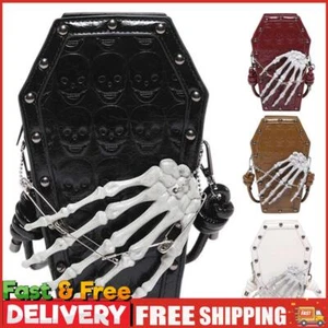 Punk Totenkopf Handy Geldbörse Nieten Retro Gothic Sargform Tasche für Damen - Bild 1 von 15