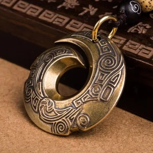 Messing Glück Rund Ring Auto Schlüsselanhänger Schlüsselband Behang Schmuck Bring Mystic - Bild 1 von 3
