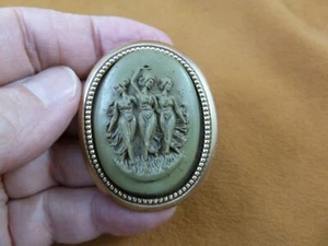 (CM70-35) THREE MUSES Graces Women goddesses gray CAMEO Pin Pendant Jewelry - Picture 1 of 1