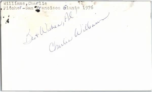 -Charlie Williams- (d.2015) Signed/Autograph/Auto Postcard San Fran Giants MLB - Picture 1 of 2