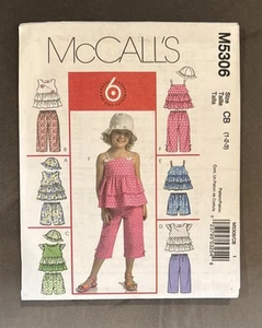 McCall's M5306 Toddlers Top Shorts Capris Hat Sewing Pattern Size 1 2 3 New - Picture 1 of 2