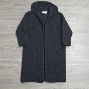 Cardigan maglione giacca vintage Ades of California 100% lana aperto davanti nero medio - Foto 1 di 19