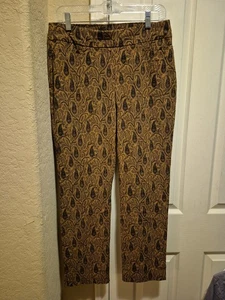 Chico's Damen Stretch Pull On Rost/Schwarz Blumen Hose, Größe 0,5R (Größe 6) - Bild 1 von 6