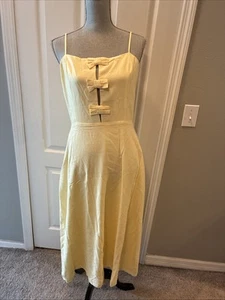 Wayf Ladies Yellow Bow Dress Size Large - Picture 1 of 6