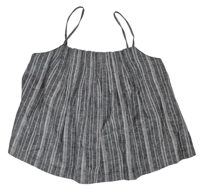 Outerknown Top Womens Small Gray Striped Spaghetti Strap Tides Tank Crop NEW - Image 1 of 4