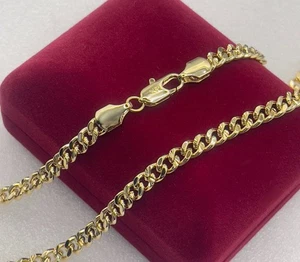 Collana corazzata oro pregiato doppio tempo 5 mm oro 585 14 carati placcato oro 45 cm - Foto 1 di 15